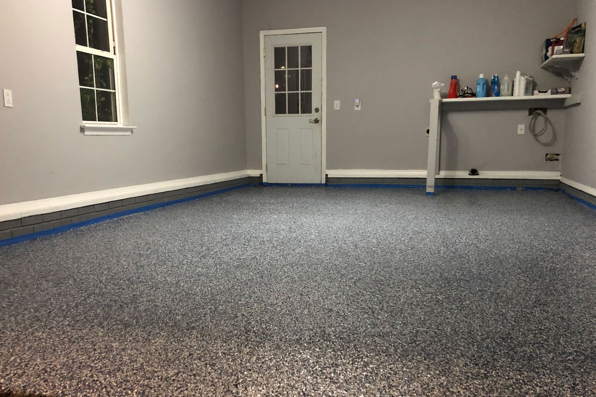 Garage floor coating project after completion