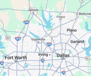 Our Dallas-Ft. Worth service area includes the entire metro area, extending north to Denton