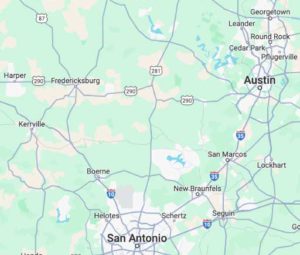 Our Hill Country service area map includes San Antonio, Austin and extends west to Harper and Kerrville.
